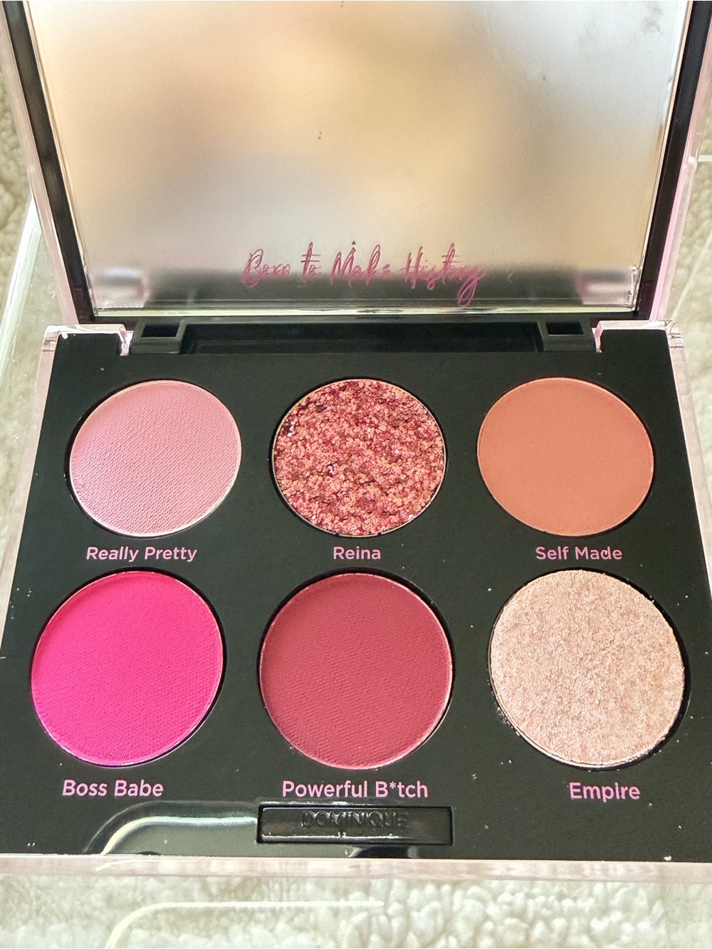 Dominique Eyeshadow Palette — Pink, Rose, Peach & Champagne Tones